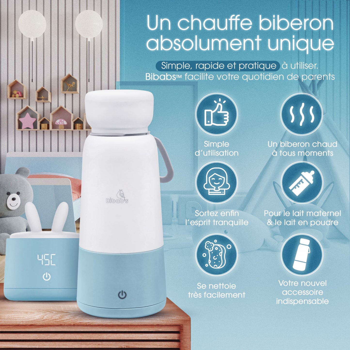 Chauffe biberon nomade Fleexi - Bibabs and Co