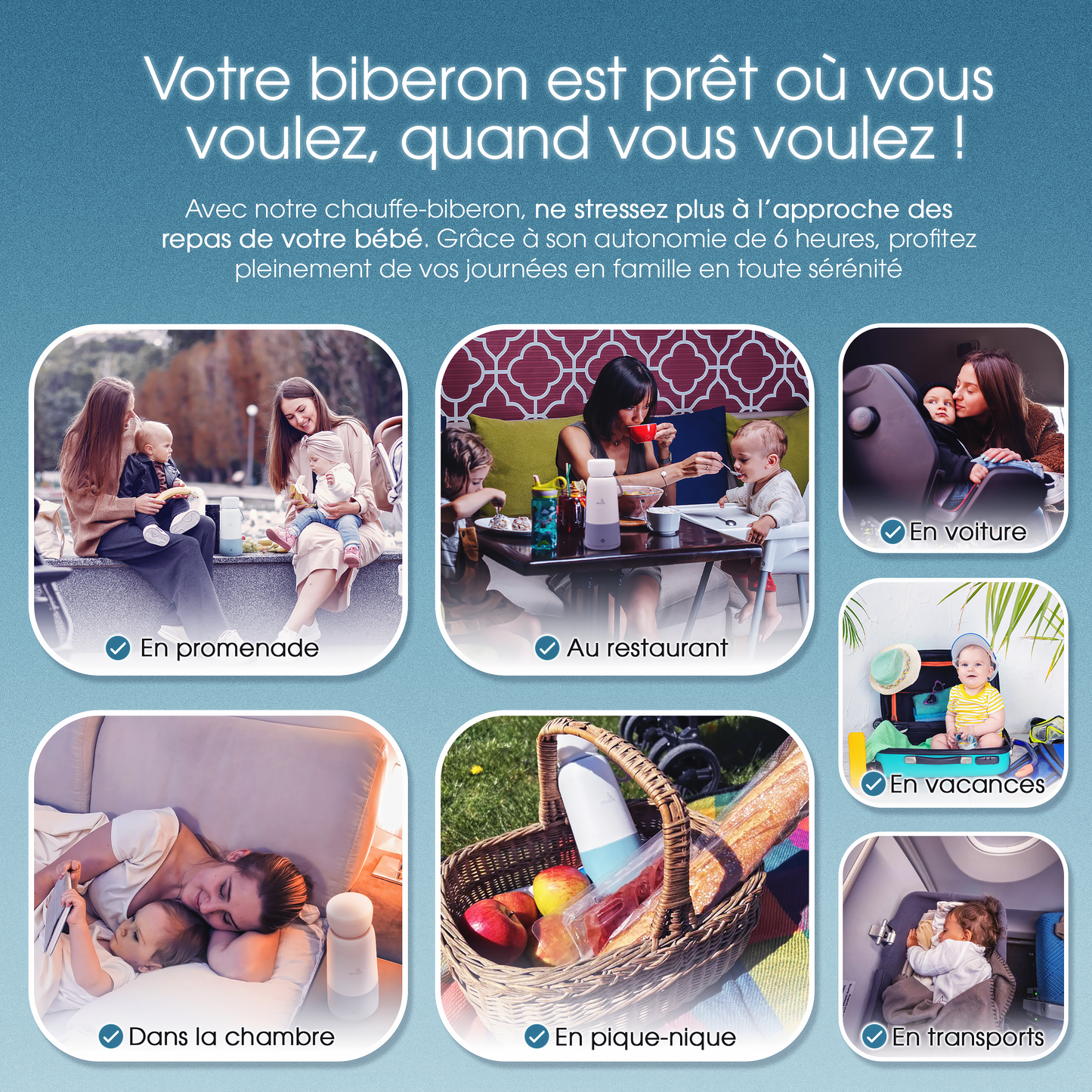 Chauffe-biberon nomade Fleexi gris